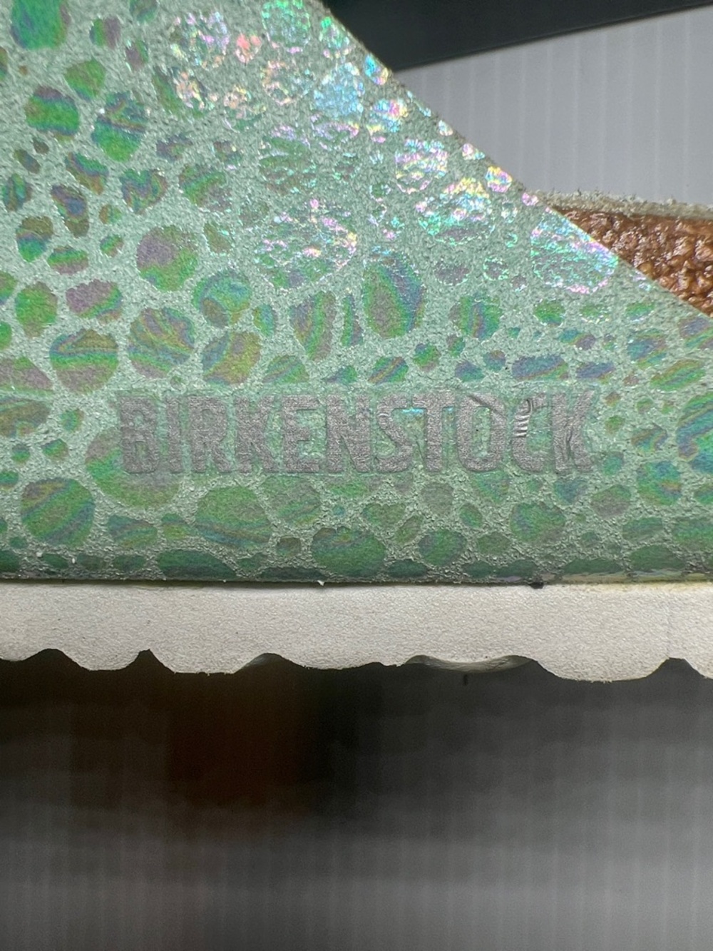 Birkenstock Women’s Light Aqua Iridescent Mermaid Two-Buckle Arizona Sandals 40 - Picture 9 of 10